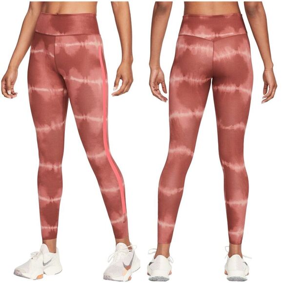 Nike Dri-Fit One Luxe Mid-Rise Oxen Brown Maroon Leggings NWT Small - Picture 1 of 15